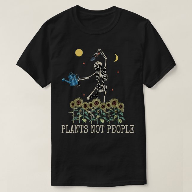 Camiseta Plantas no personas esqueletonan jardinería en una (Diseño del anverso)