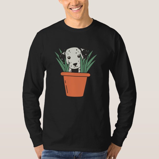Camiseta Plantas Perros dálmatas con flores Perros de macet (Anverso)