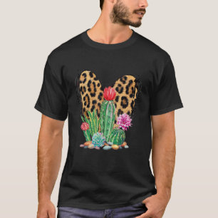 Camiseta Plantas Suculentas Cactus Estampado Leopardo Jardi