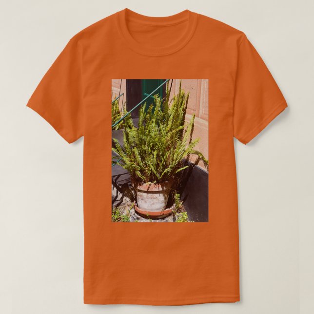 Camiseta Plantas verdes altas en maceta de flores (Diseño del anverso)