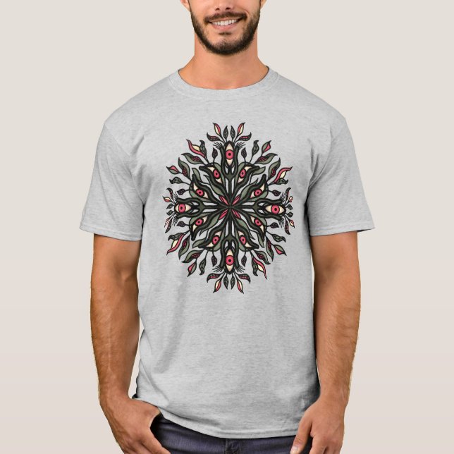 Camiseta Plantas y ojos de trippy - Botánica psicodélica (Anverso)
