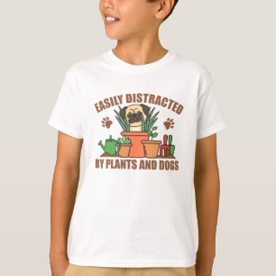 Camiseta Plantas Y Perros Graciosos Pug En La Flor Del Jard