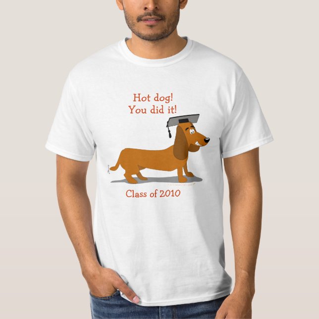 Camiseta Plantilla adaptable de la graduación del perro del (Anverso)