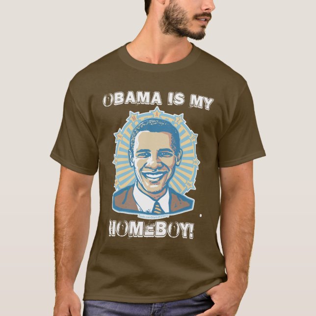 Camiseta Plantilla adaptable - Obama es mi Homeboy (Anverso)