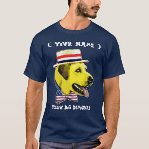 Camiseta Plantilla adaptable - perro amarillo Demócrata