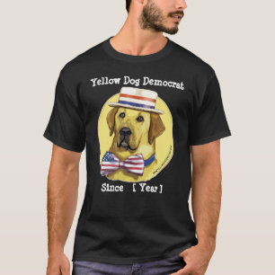 Camiseta Plantilla adaptable - perro amarillo Demócrata
