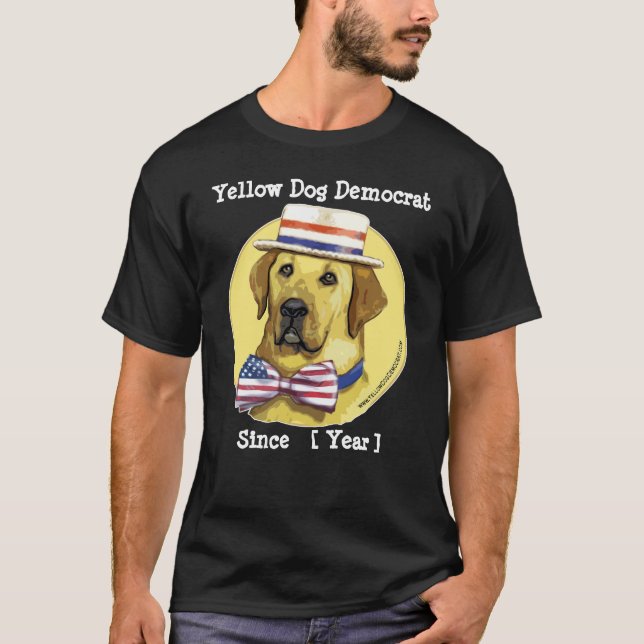 Camiseta Plantilla adaptable - perro amarillo Demócrata (Anverso)