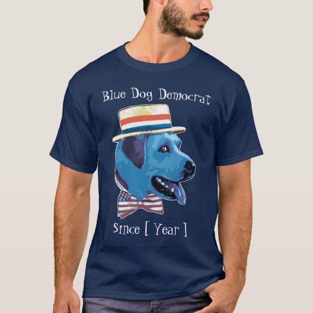 Camiseta Plantilla adaptable - perro azul Demócrata desde (Anverso)