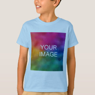 Camiseta Plantilla azul claro personalizado Añadir niños de