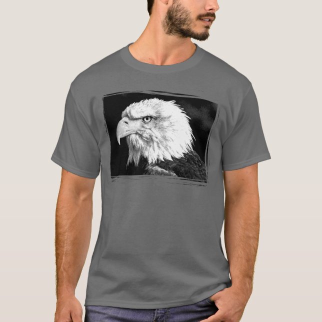 Camiseta Plantilla de águila Elegante gris oscuro Añadir im (Anverso)