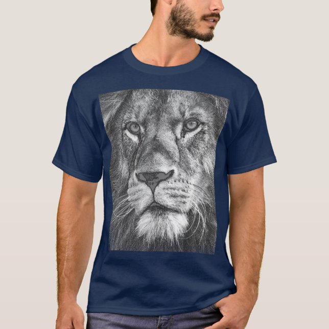 Camiseta Plantilla de animales de la cara de león para cami (Anverso)