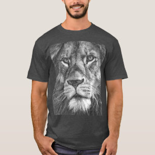 Camiseta Plantilla de animales de la cara del león masculin