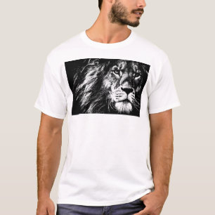 Camiseta Plantilla de arte pop cabeza de león elegante mode