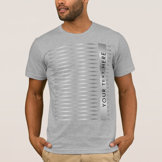 Camiseta Plantilla de aspecto plateado Añadir los mens de g (Anverso)