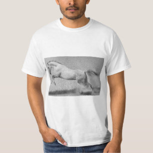 Camiseta Plantilla de caballo curvet Mens Modern White Tren