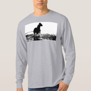 Camiseta Plantilla de caballo de arte pop Gris elegante