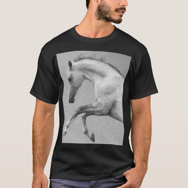 Camiseta Plantilla de caballo de curvatura animal hombres m (Anverso)