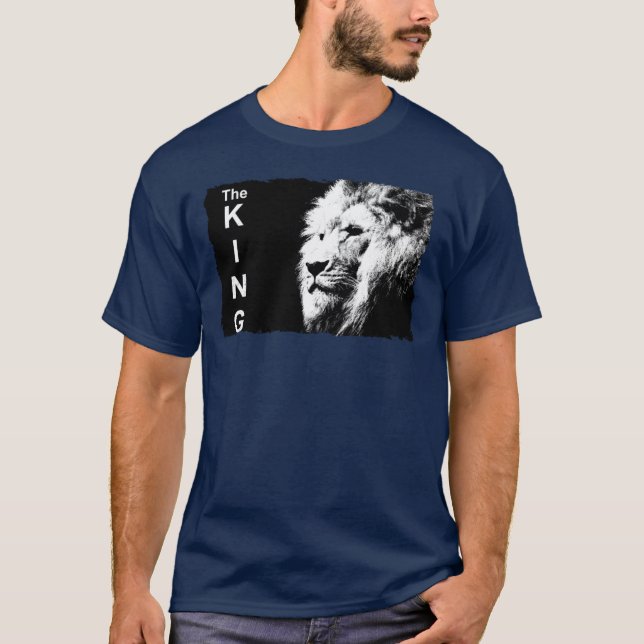 Camiseta Plantilla de cabeza de león de arte pop moderno az (Anverso)