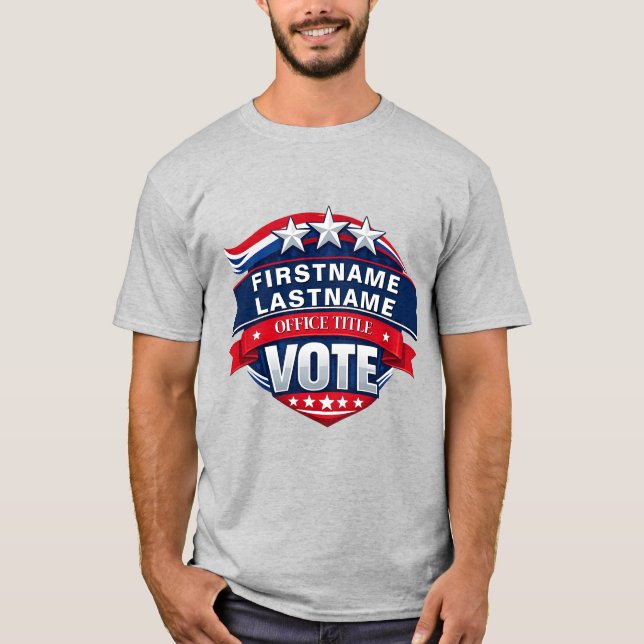 Camiseta Plantilla de Campaña Electoral Personalizada (Anverso)