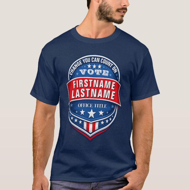 Camiseta Plantilla de Campaña Electoral Personalizada (Anverso)