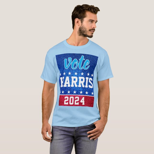 Camiseta Plantilla de campaña estadounidense de Purpurina a (Anverso completo)