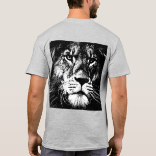 Camiseta Plantilla de cara de león Diseño del lado posterio