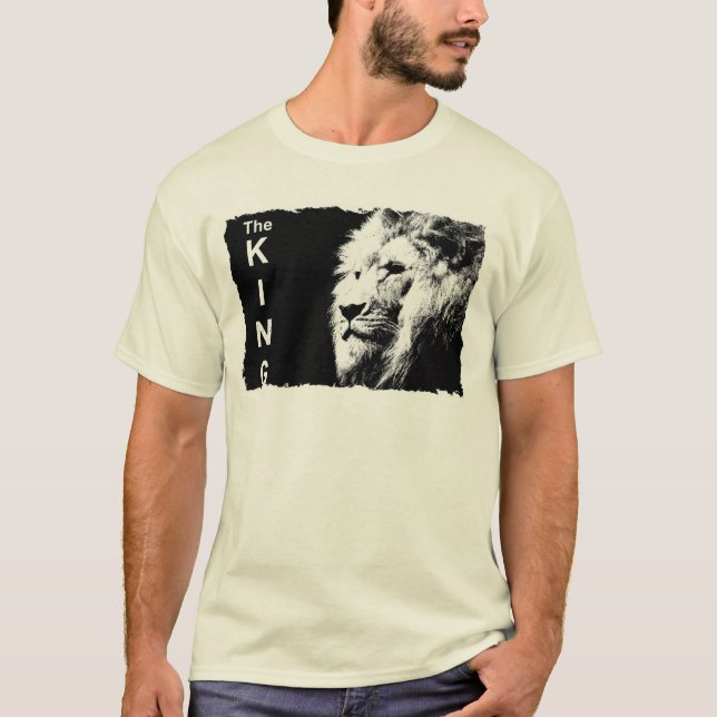 Camiseta Plantilla de cara de león para los hombres moderno (Anverso)