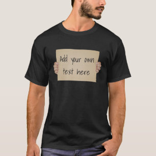 Camiseta Plantilla de cartel de protesta de cartón