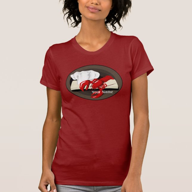 Camiseta Plantilla de Chef de Lobster Chef Chef Señoras Cam (Anverso)