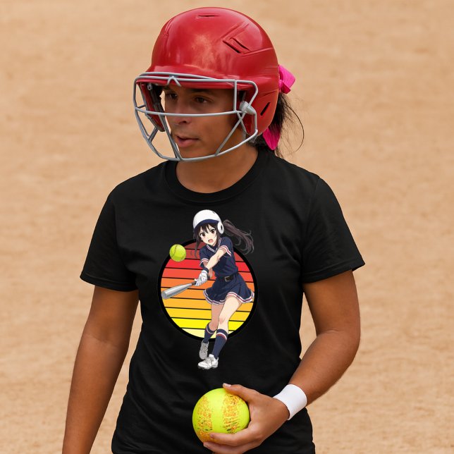 Camiseta Plantilla de chica de béisbol de anime sobre puest (Subido por el creador)