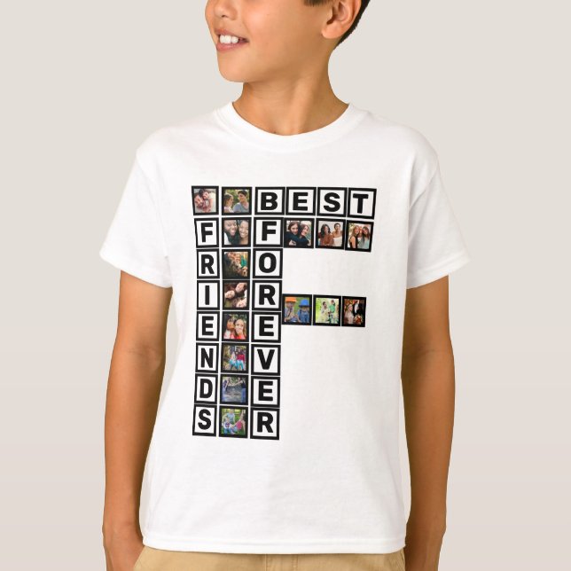 Camiseta Plantilla de Collage de fotos de los mejores amigo (Anverso)