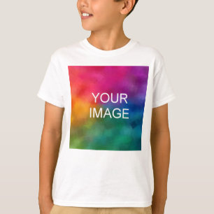 Camiseta Plantilla de color blanco personalizable Añadir im