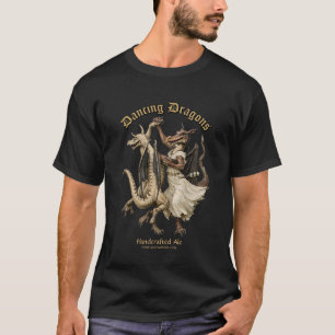 Camiseta Plantilla de color de dragones bailando medievales