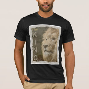 Camiseta Plantilla de color negro elegante de León personal