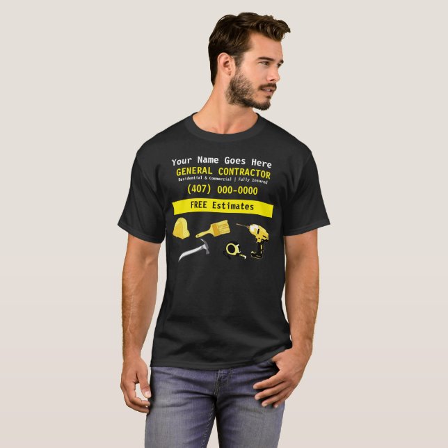 Camiseta Plantilla de contratista general Manitas Hágalo To (Anverso completo)