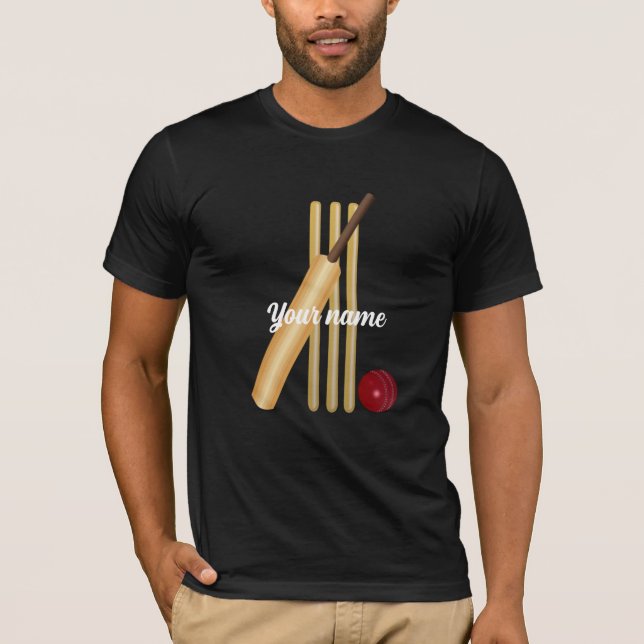 Camiseta Plantilla de cricket, personalizar, (Anverso)