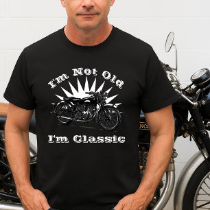 Camiseta Plantilla de cumpleaños de motocicleta clásica de 