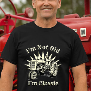 Camiseta Plantilla de cumpleaños de tractor agrícola clásic