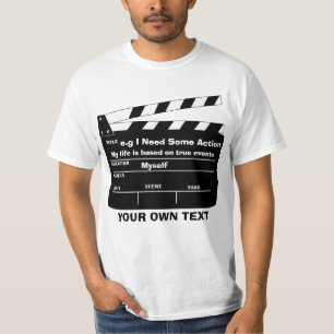 Camiseta Plantilla de encargo del clapperboard