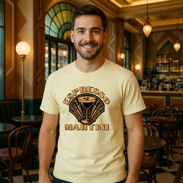 Camiseta Plantilla de Espresso Martini de Arte Deco Retro (Subido por el creador)