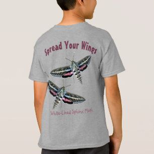 Camiseta Plantilla de fondo fotográfico de Sphinx Moth Inse