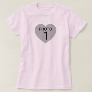 Camiseta Plantilla de foto con forma de corazón