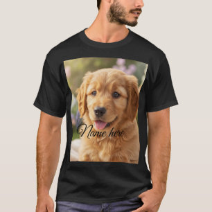 Camiseta Plantilla de foto de nombre de mascota simple mini