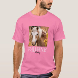 Camiseta Plantilla de fotografía de Lover de Caballo Rosa
