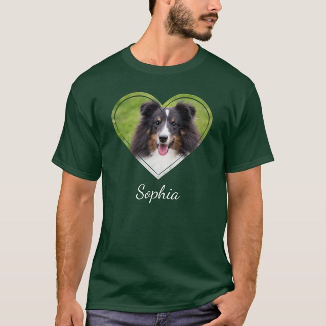 Camiseta Plantilla de fotografía de perro de forma cardíaca (Anverso)