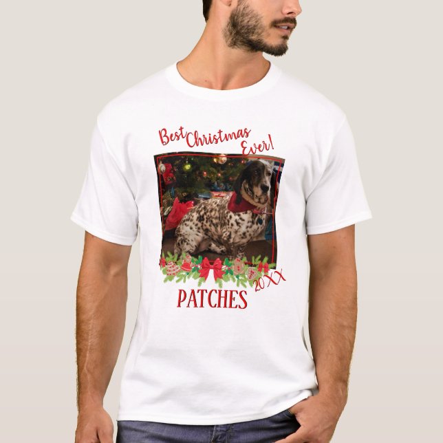 Camiseta Plantilla de fotografía Mascota de vacaciones mejo (Anverso)