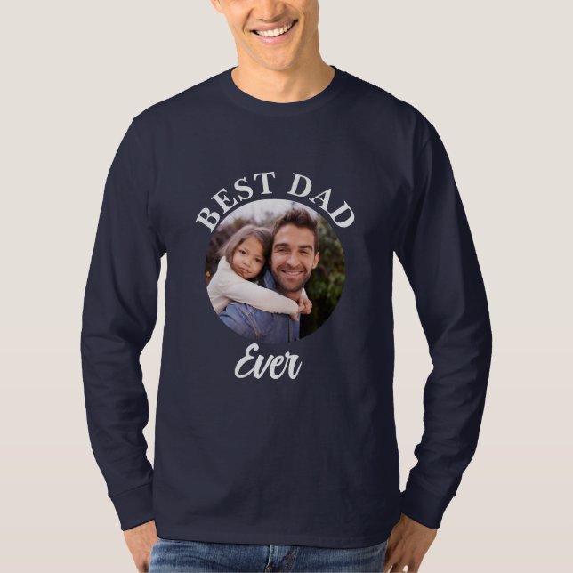 Camiseta Plantilla de fotografía personalizada de Best Dad (Anverso)