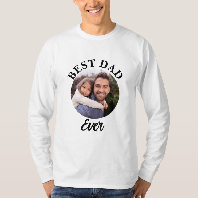 Camiseta Plantilla de fotografía personalizada de Best Dad (Anverso)