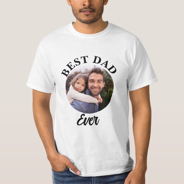 Camiseta Plantilla de fotografía personalizada de Best Dad (Anverso)