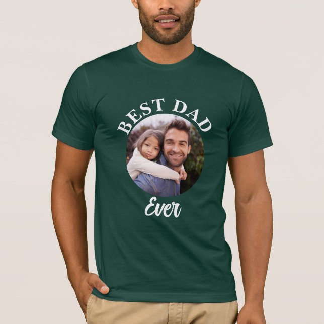 Camiseta Plantilla de fotografía personalizada de Best Dad (Anverso)